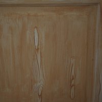 Réalisation de faux bois sur porte 